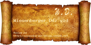 Wiesenberger Dávid névjegykártya